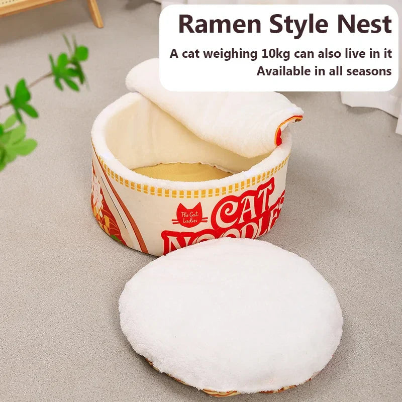 Pet Nest for Indoor Cats Ramen Cat Bed