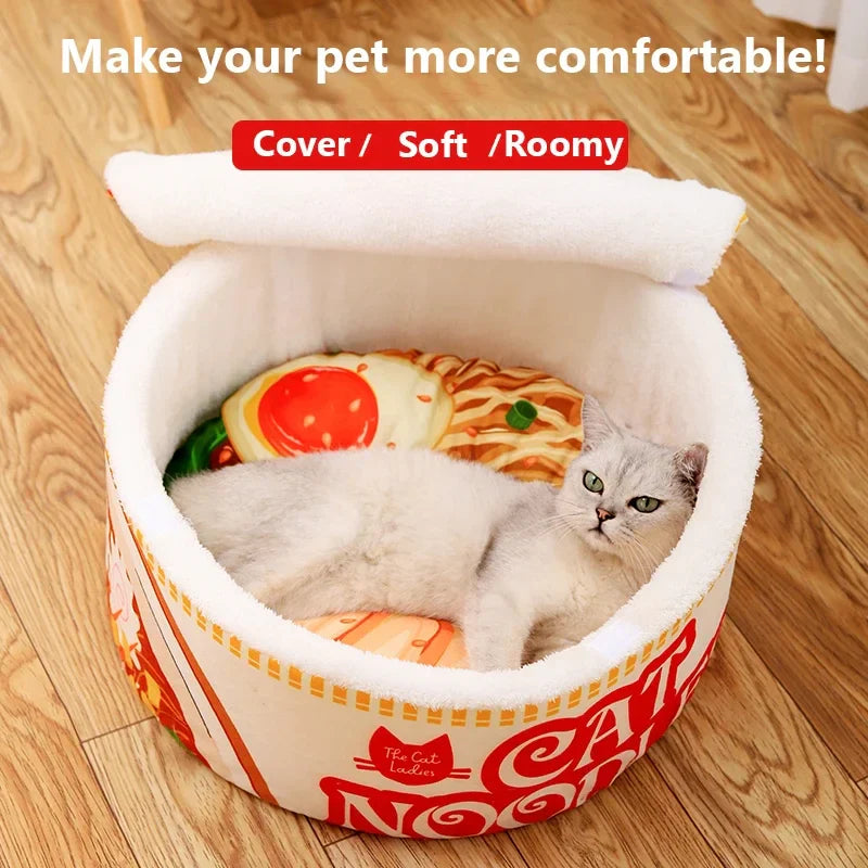 Pet Nest for Indoor Cats Ramen Cat Bed