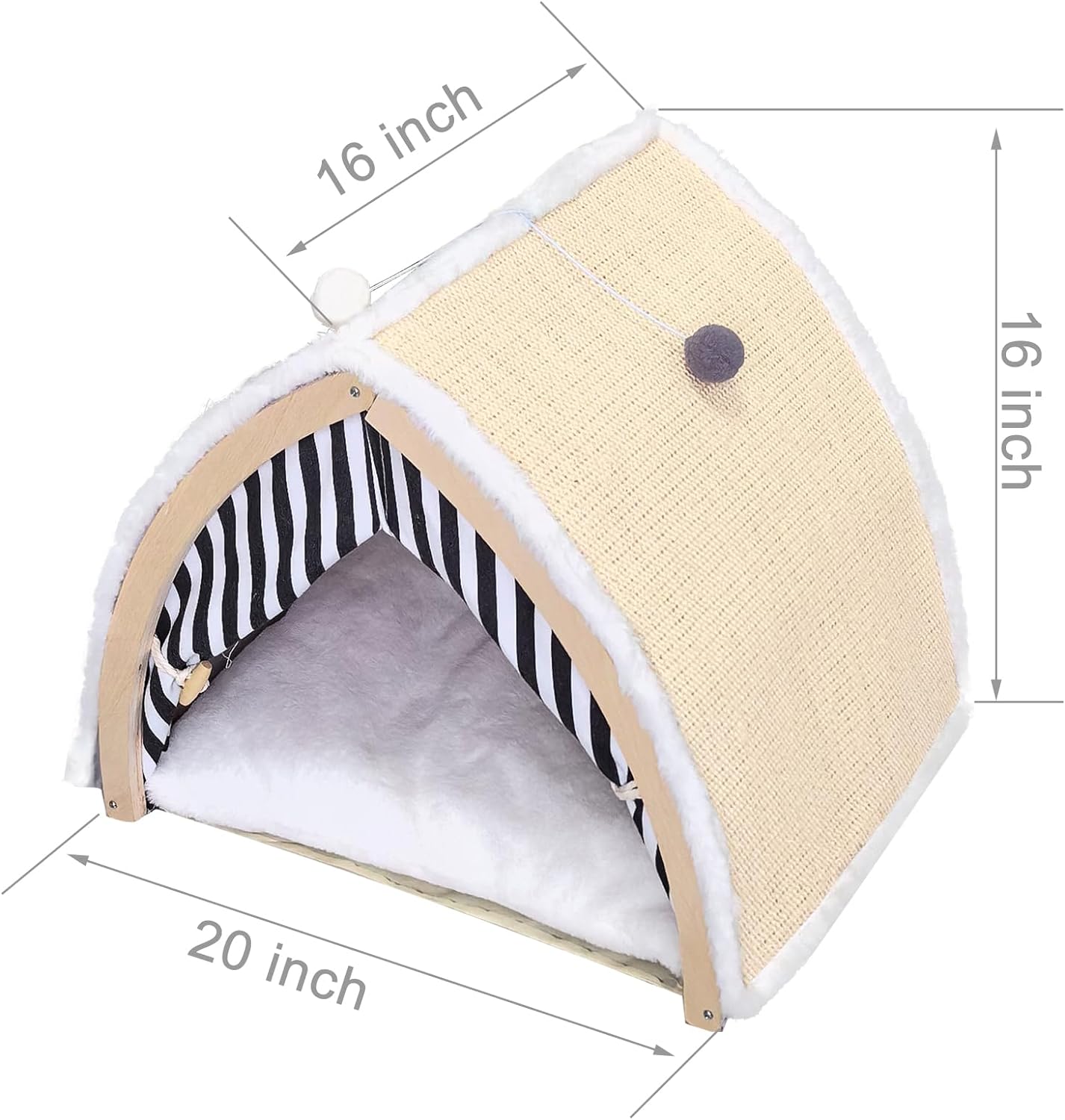 Cat House Tent Shape with Sisal Scratcher