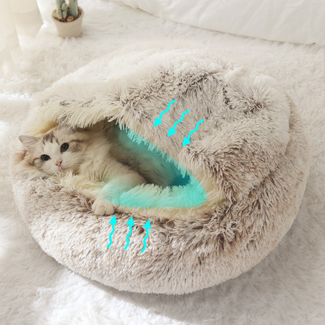 Soft Fur Shell Plush Cat Bed