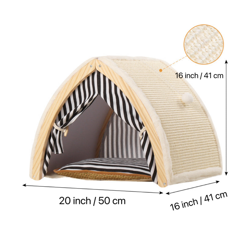 Cat House Tent Shape with Sisal Scratcher