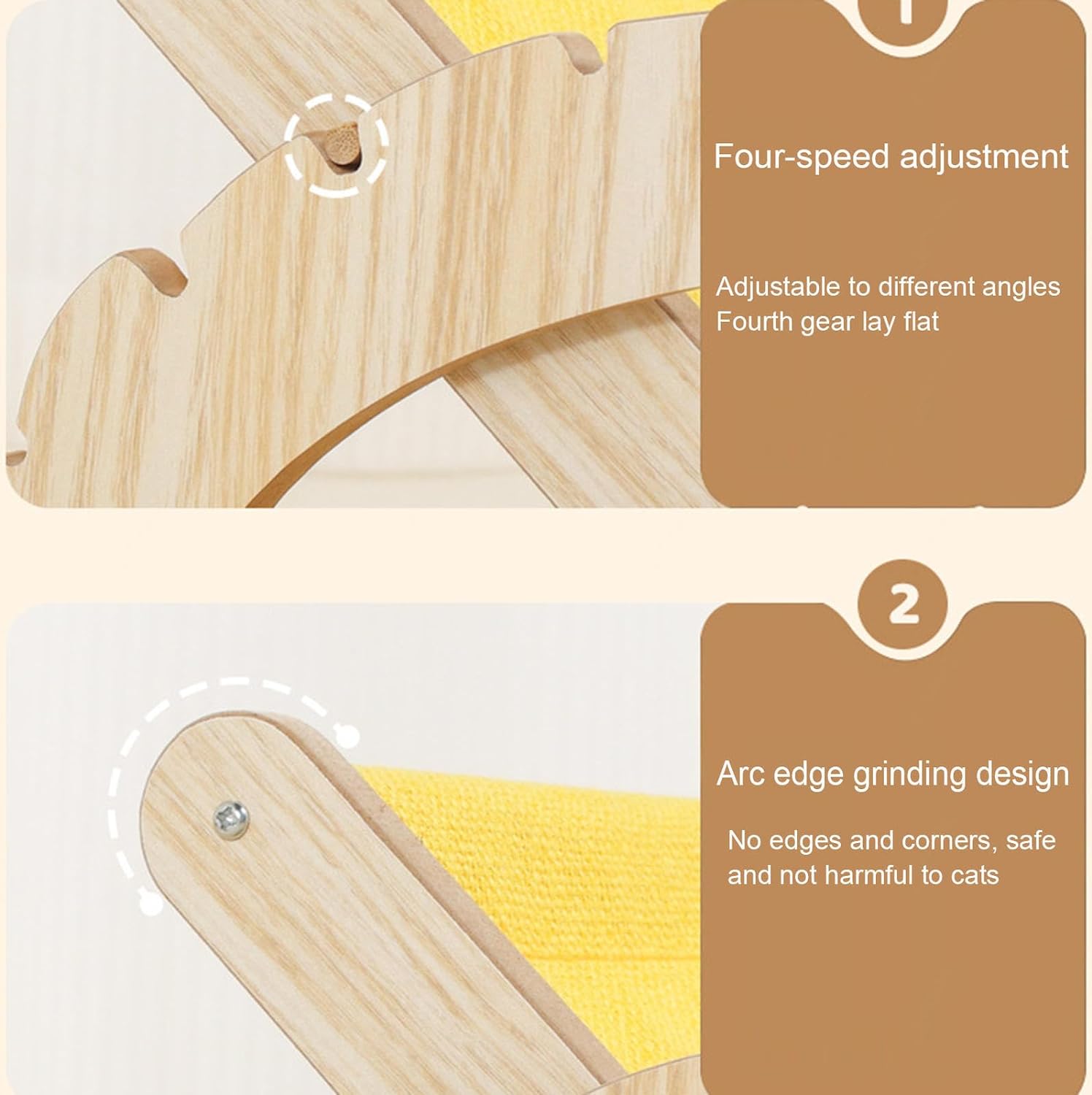 Cat & Dog Hammock Bed Pet Lounge Chair  Adjustment Pet Rocking Chair