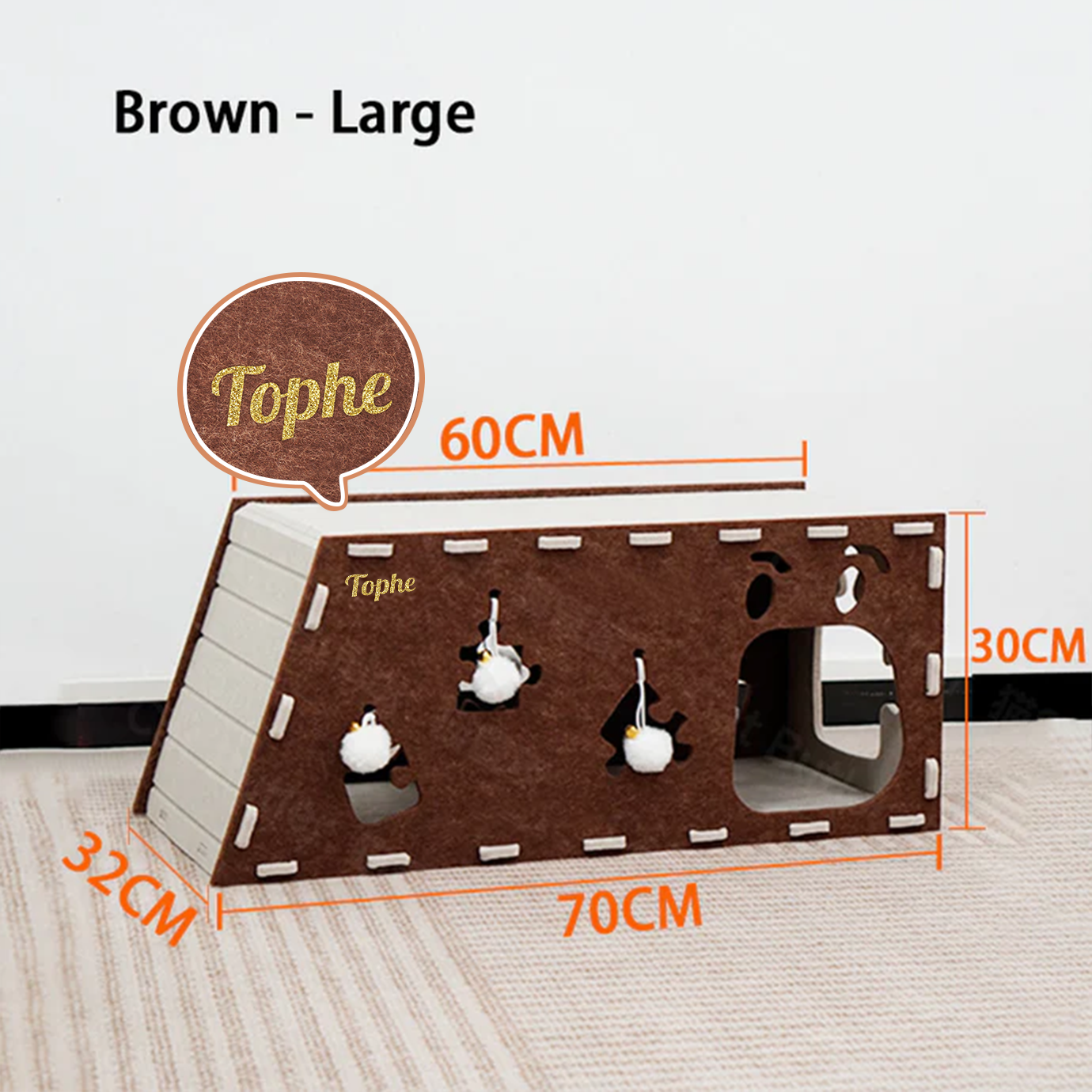 A three-in-one tunnel-shaped cat scratching board bed