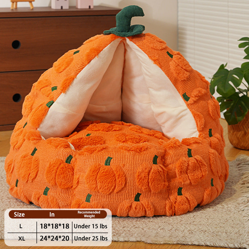 Christmas Pumpkin Thickened Cat Bed