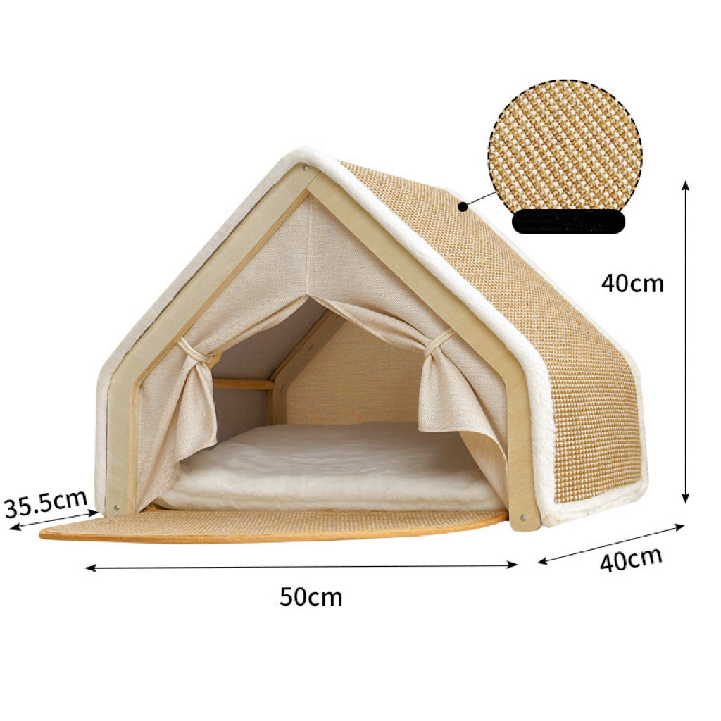 Cat tent sisal cat scratch board integrated wear-resistant wood