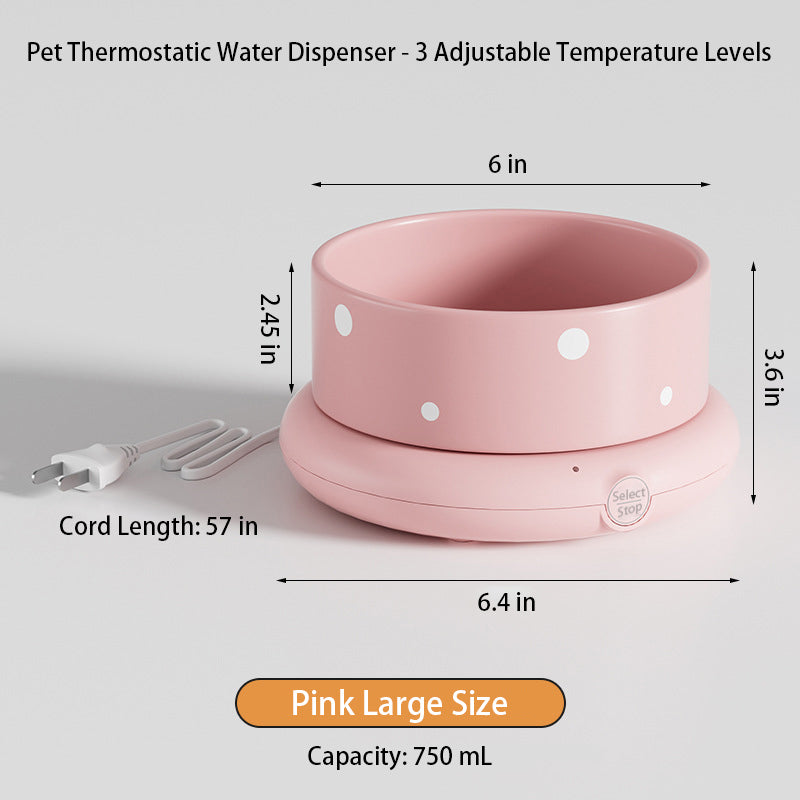 Pet Thermostatic Water Dispenser-3 Adjustable Temperature Levels