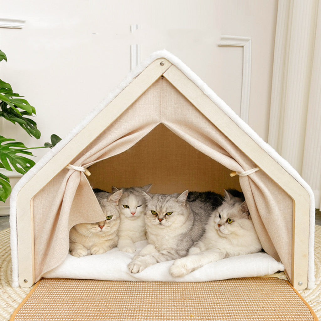 Cat tent sisal cat scratch board integrated wear-resistant wood