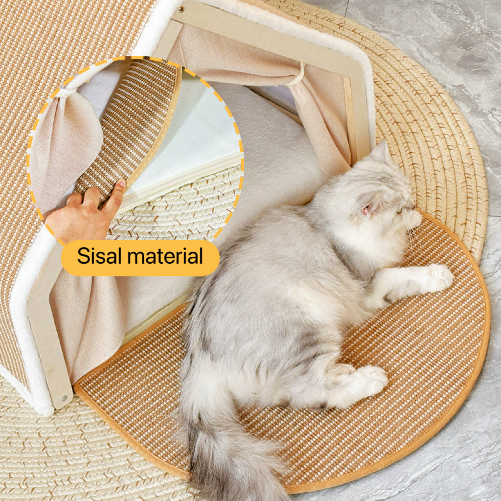 Cat tent sisal cat scratch board integrated wear-resistant wood