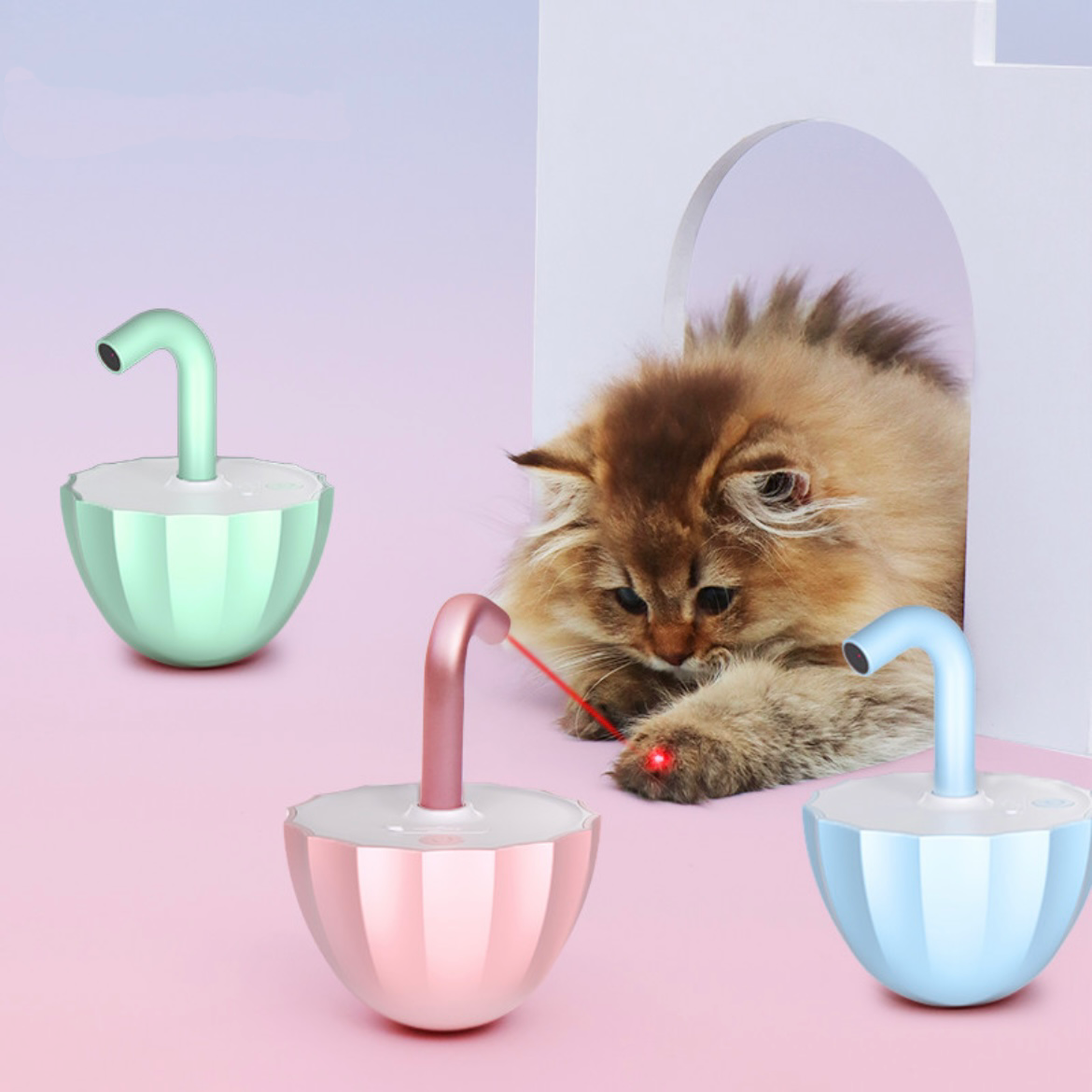 Automatic Cat Laser Toy Tumbler Design Pointer 360°Irregular Rotation